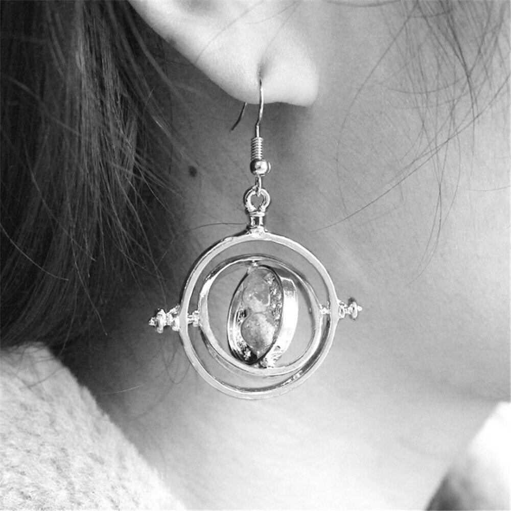 NWOT Silver Harry Potter Time Hourglass Earrings - Picture 4 of 4